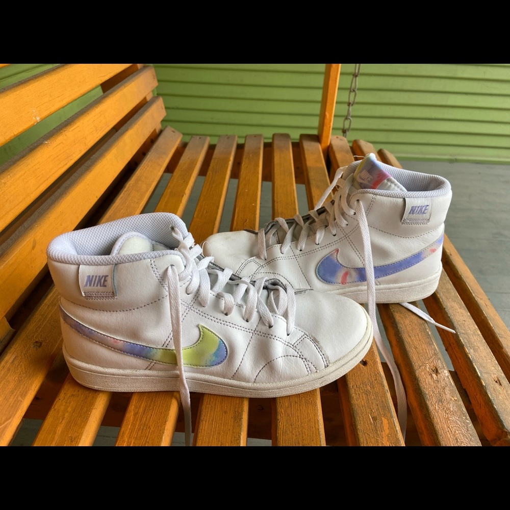 Tie dye Nike high tops